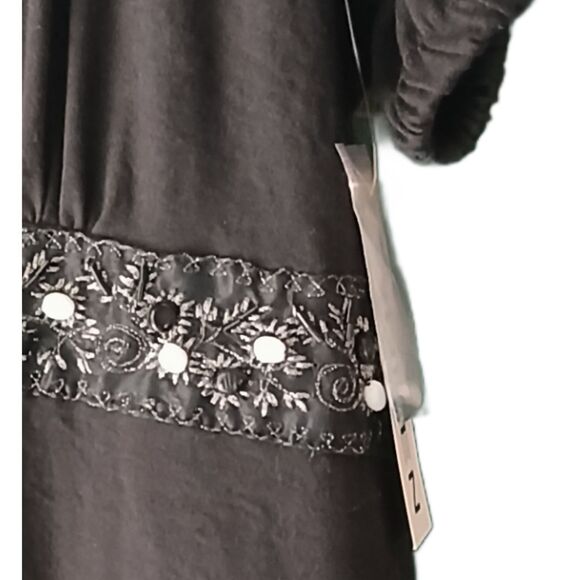 Black BEADED Tunic Top XL NWT Size 1X 16 - 18 Tags - Picture 4 of 6